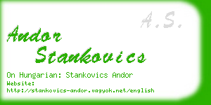 andor stankovics business card